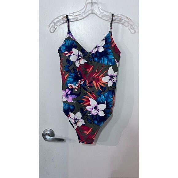 Hollister Women's One-Piece Multicolor Floral Gray Swimsuit Size S NWT - Picture 4 of 13